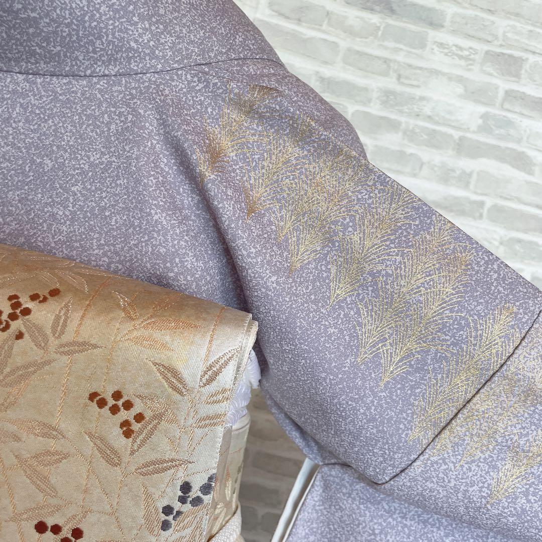 訪問着　フルセット　菊　梅　笹　松　手刺繍　金彩加工　着物　L1