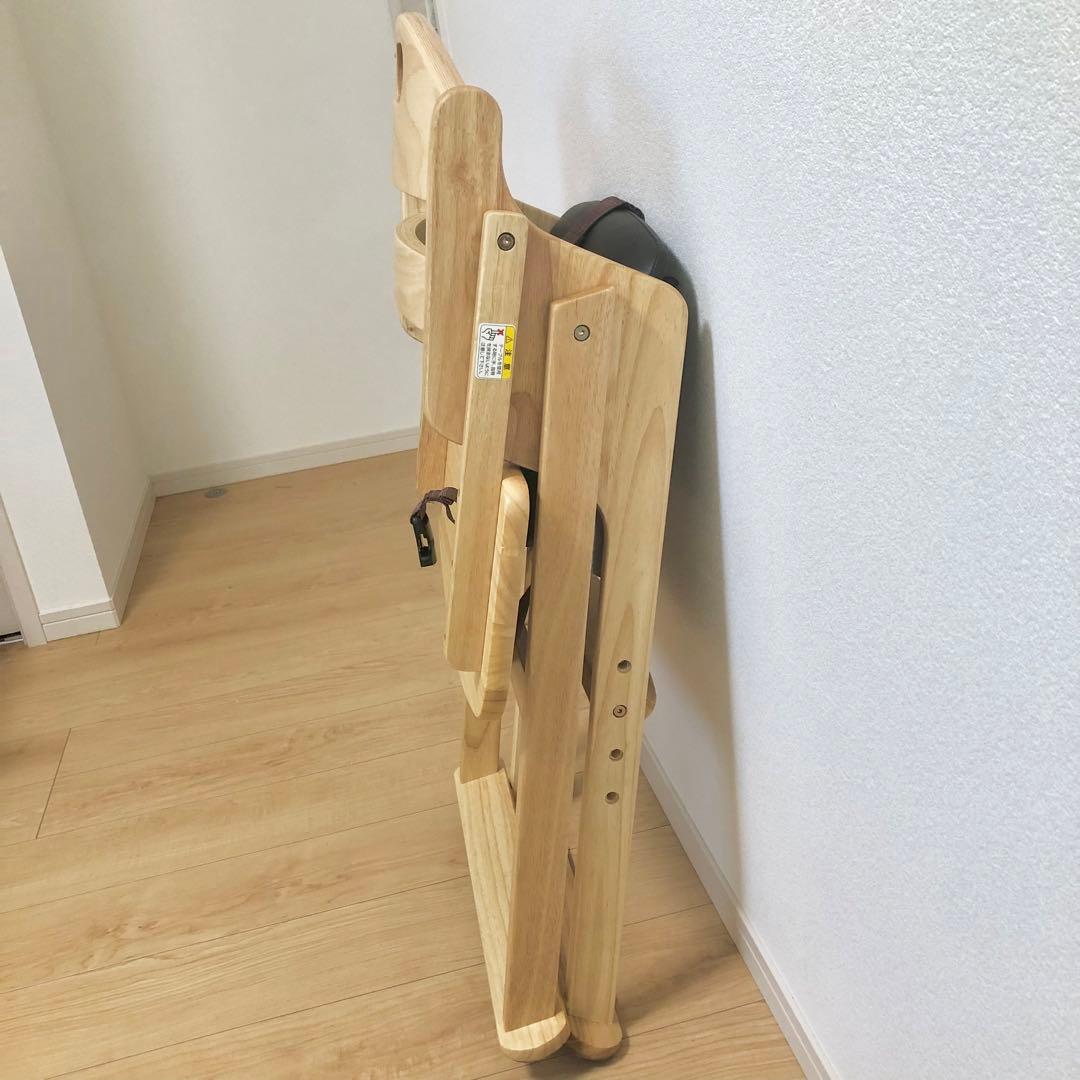 KATOJI 22408 ハイチェア　テーブル　座面革張りクッション　折り畳み式