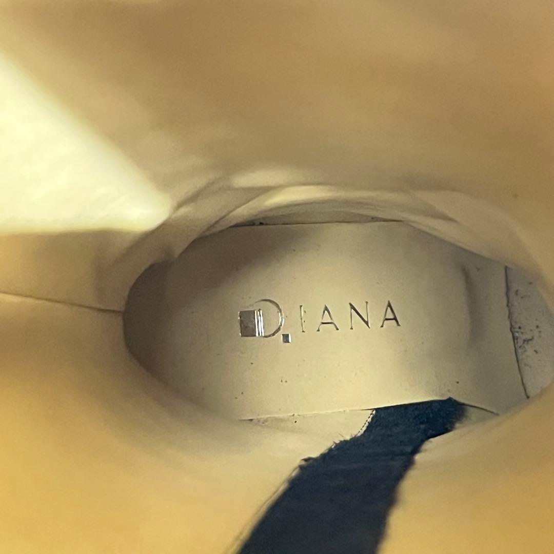 新品　DIANA ダイアナ ロングブーツ サイドジップ ブラック　ダブルベルト