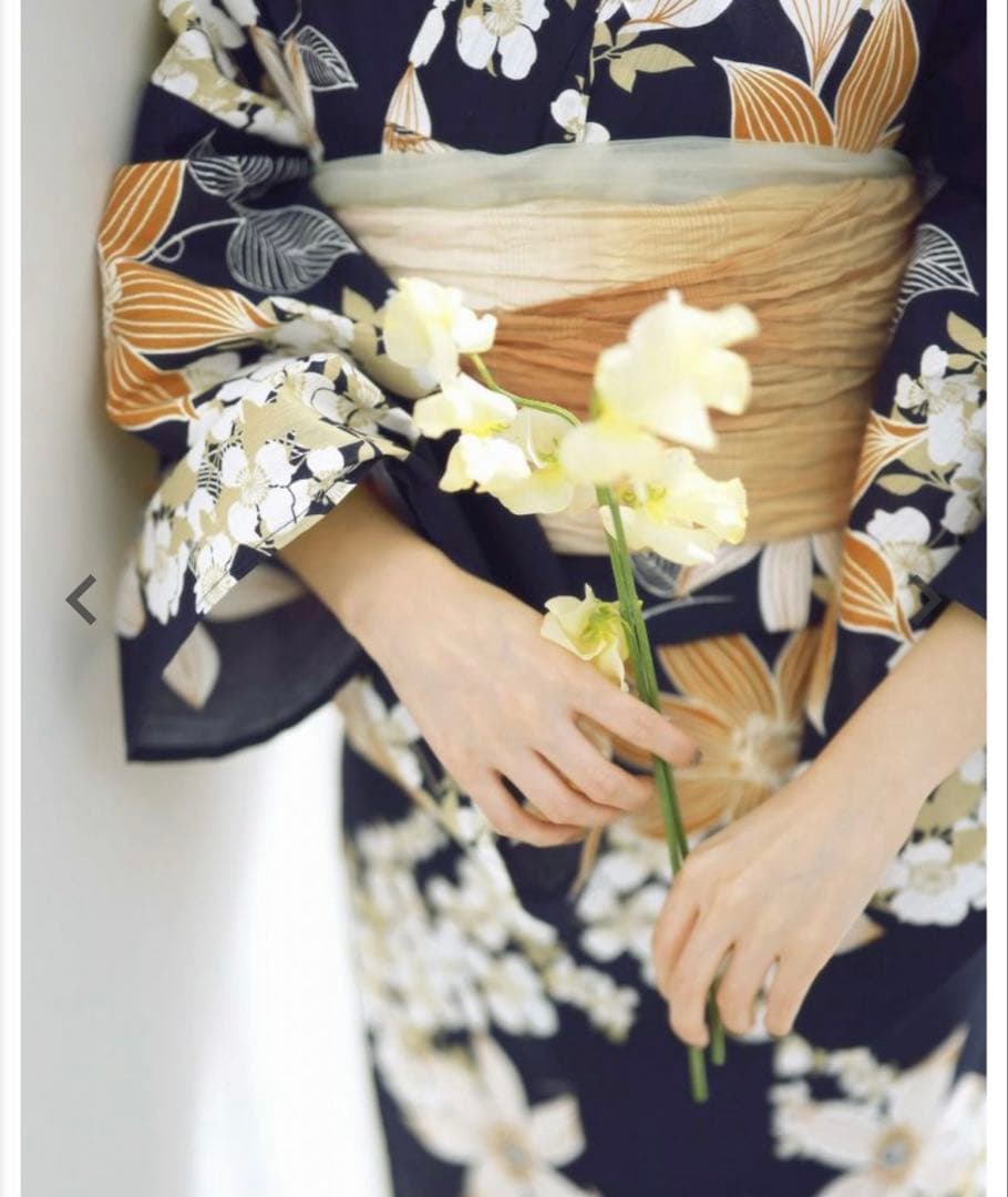 DITA 2025 浴衣 着物 帯 下駄3点セット F 幻想鏡花水月(柑橘)