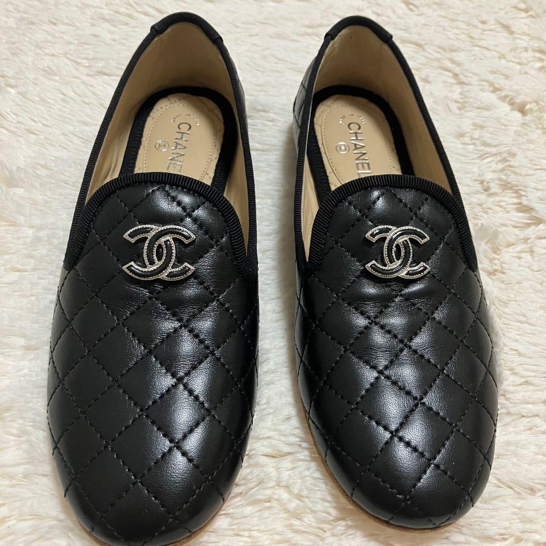 【新品】 シャネル ココマーク キルティングレザー オペラシューズ