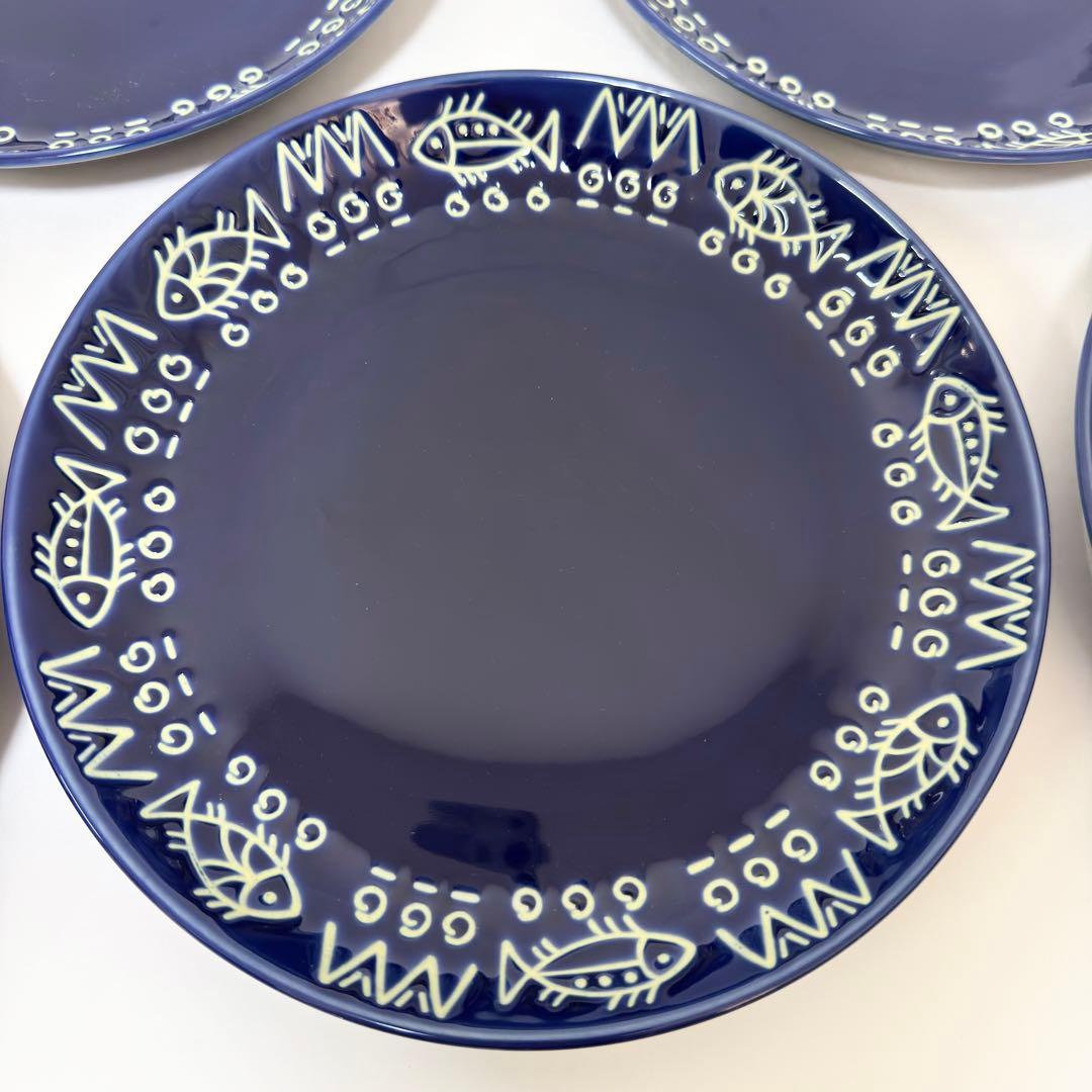 新品未使用✨ミッチャム 藤井風 パスタ皿5枚♡フォーク5本アラビアンブルー魚柄