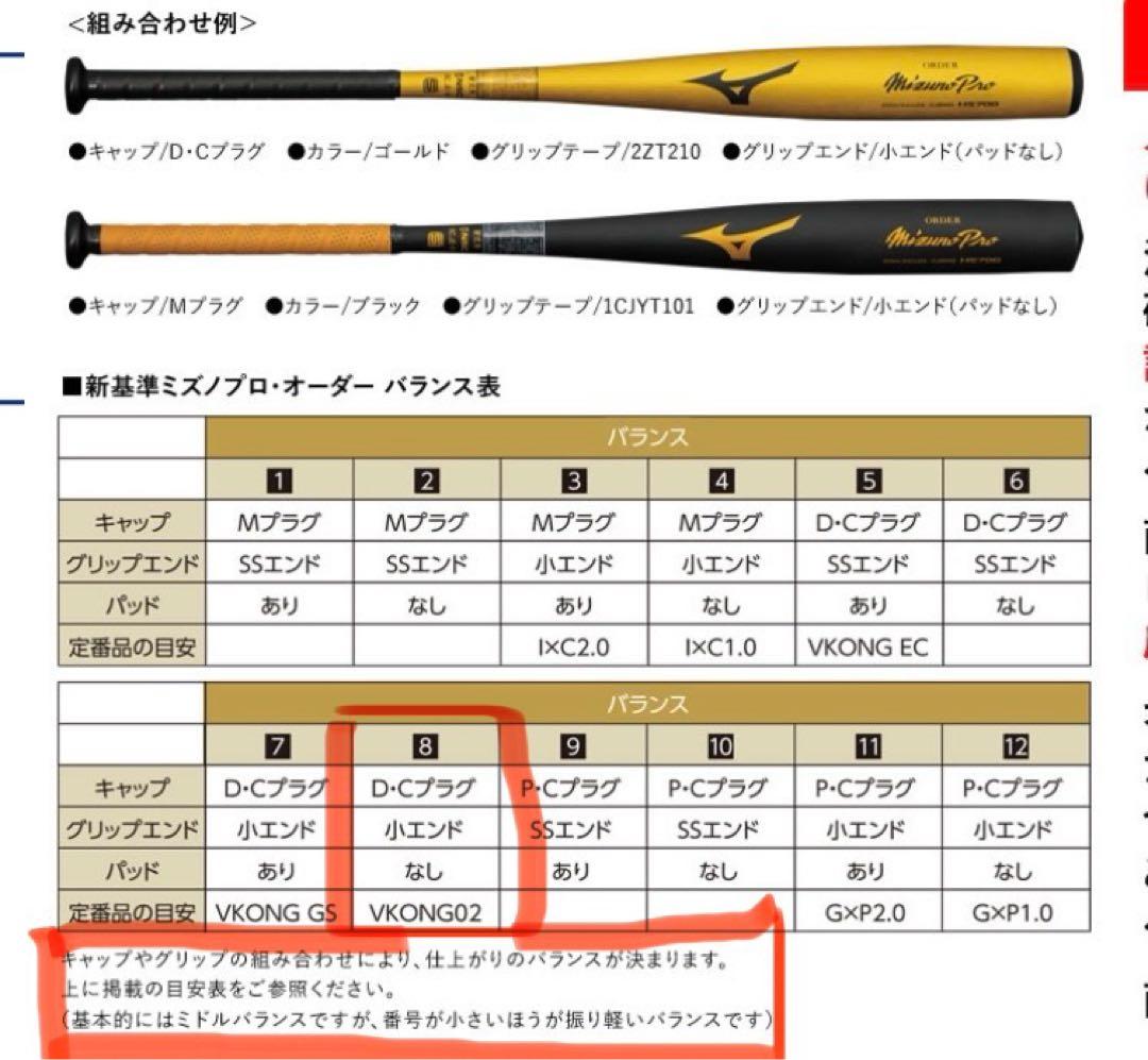 1CJMH90200 硬式用金属製オーダーバット ミズノプロ　新基準対応