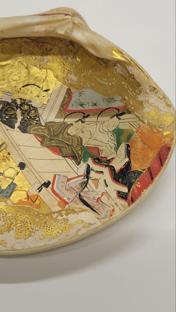 大きめ 江戸時代 貝合わせ 貝合せ 雛人形 蒔絵 ⑧金箔 源氏物語 郷土玩具