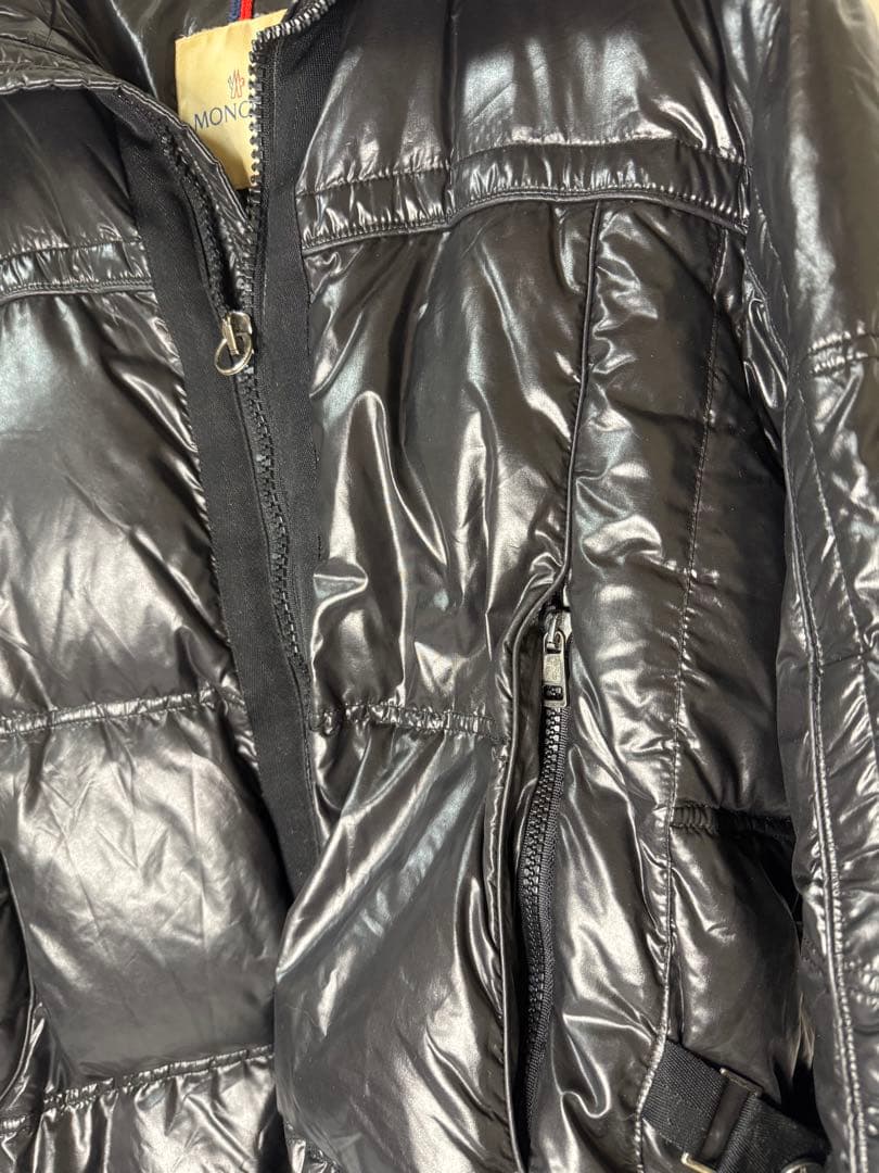 モンクレール　黒　サイズ1 ダウンジャケット　ワッペン