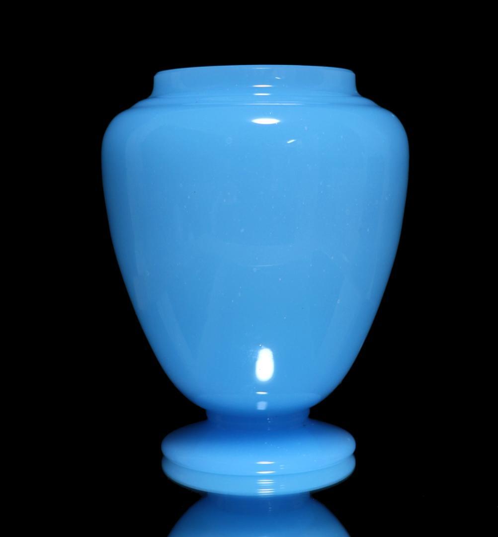 オールド・バカラ 珍品1970年 大型 スカイブルー オパーリンクリスタル製花瓶