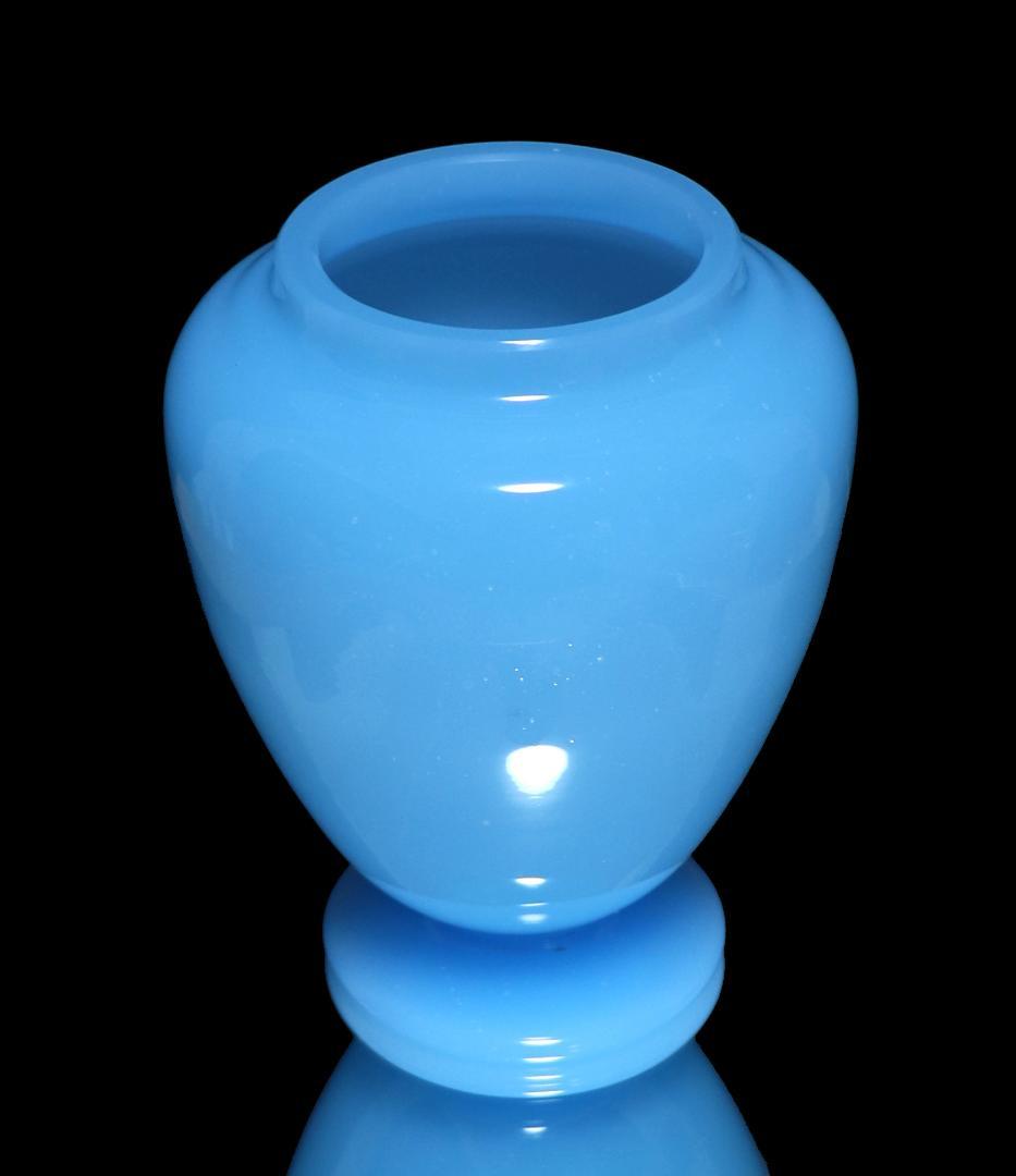 オールド・バカラ 珍品1970年 大型 スカイブルー オパーリンクリスタル製花瓶