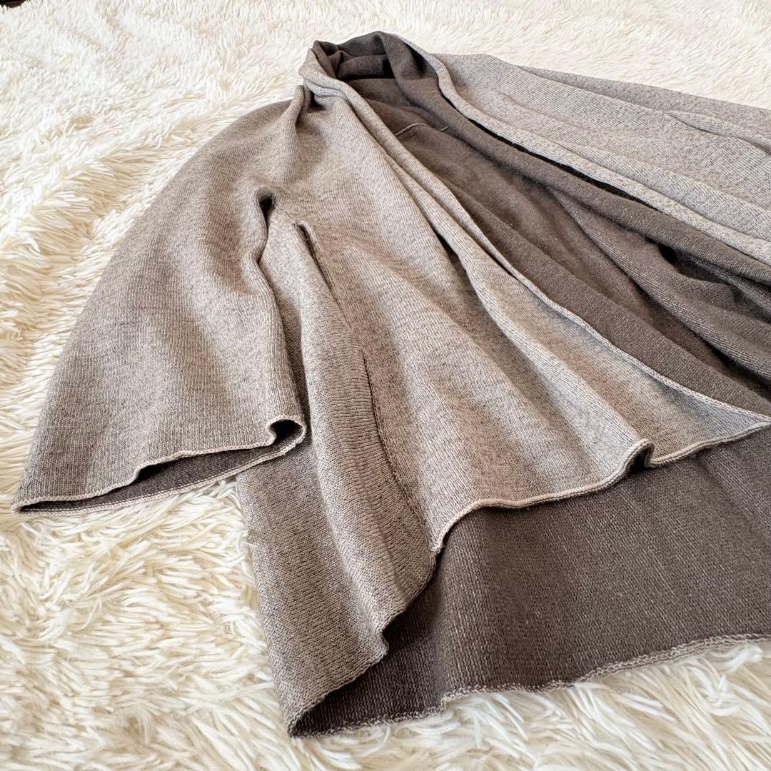 ヨーガンレール　変形ニットカーディガン　毛100% ワイド　ショールカラー　M