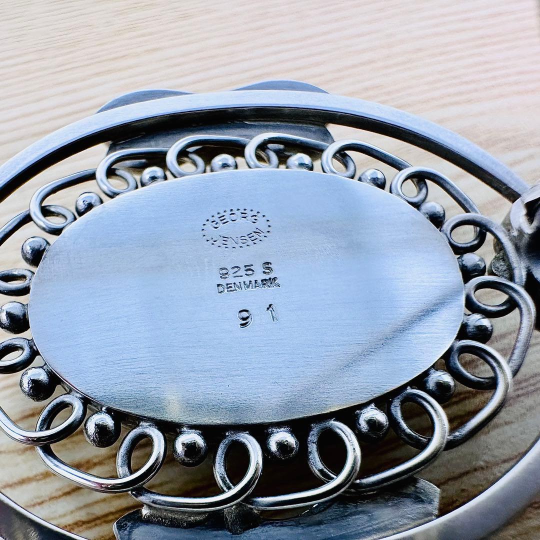  91 ヘマタイト　シルバー　ブローチ　925S