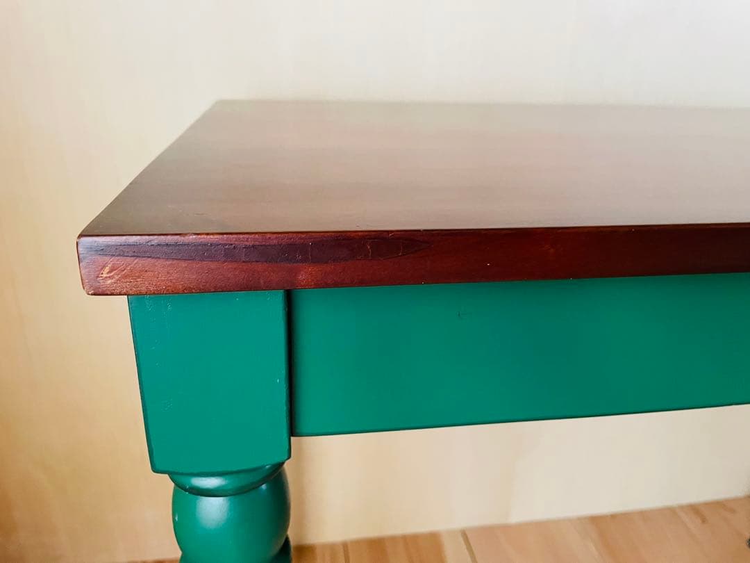 マホガニー材/デスク/机/テーブル/花台/飾り台/ろくろ脚/カフェ/アンティーク