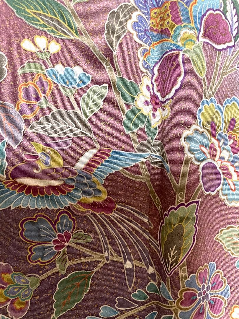 正絹　袷　訪問着　枝垂れ唐花　身丈（肩から）163㎝