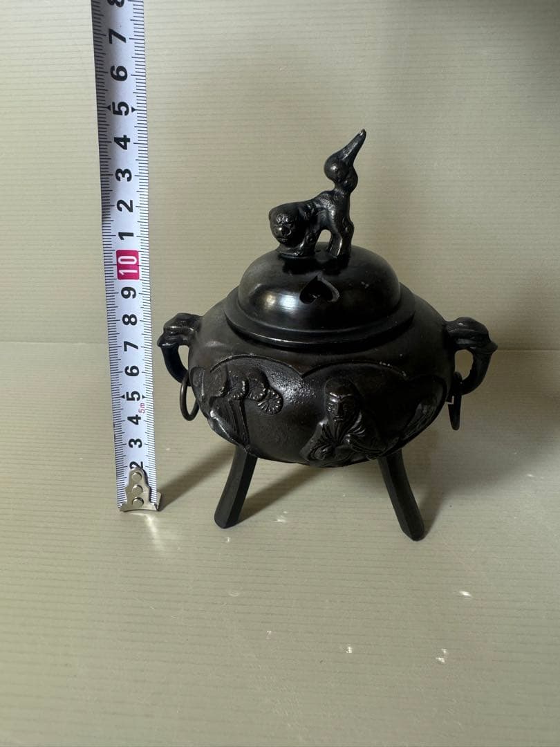 2405 銅製　三足　獅子　香炉
