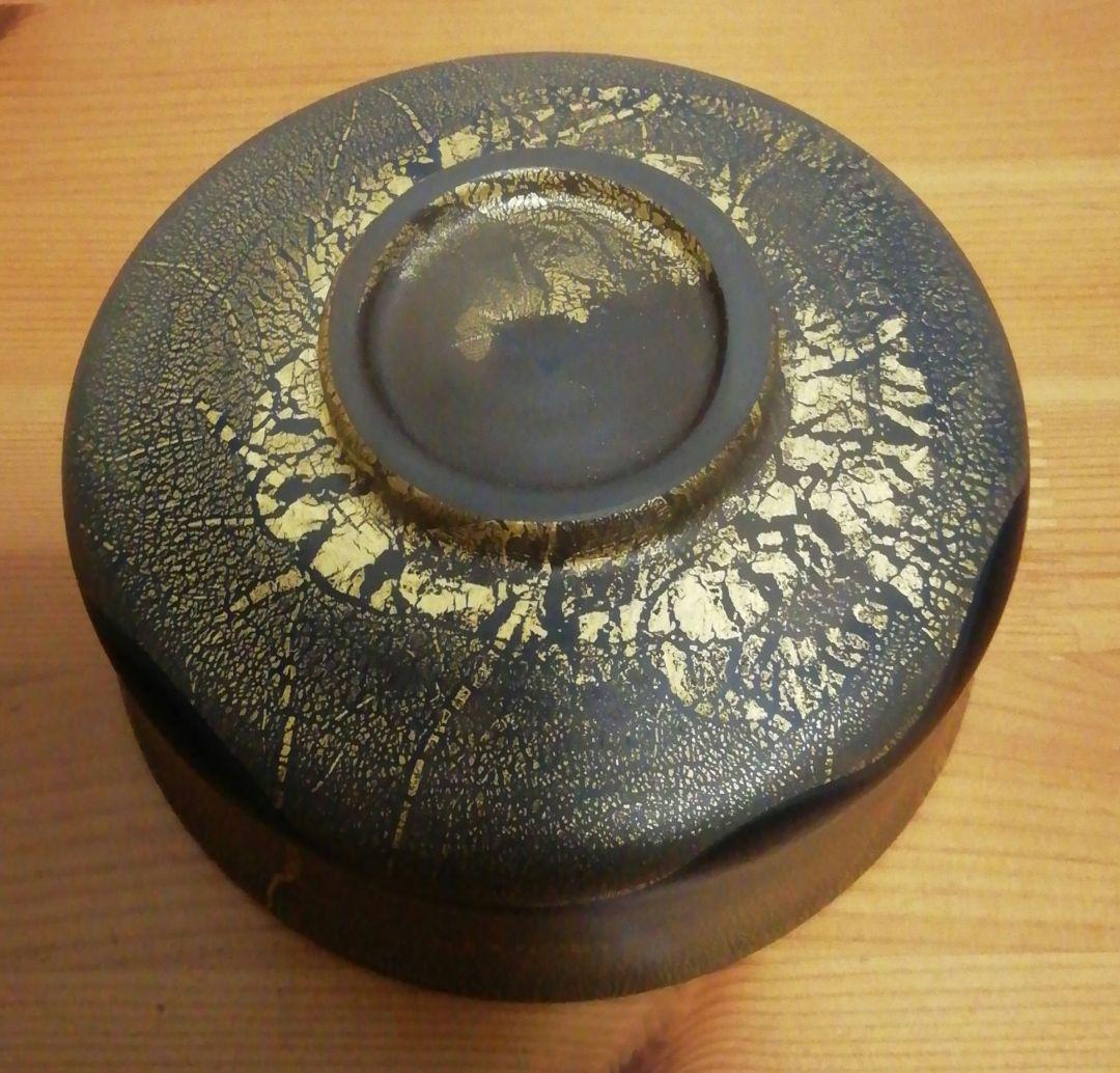 宮田高志作　宙吹　硝子　茶碗　共箱　略歴付　茶道具