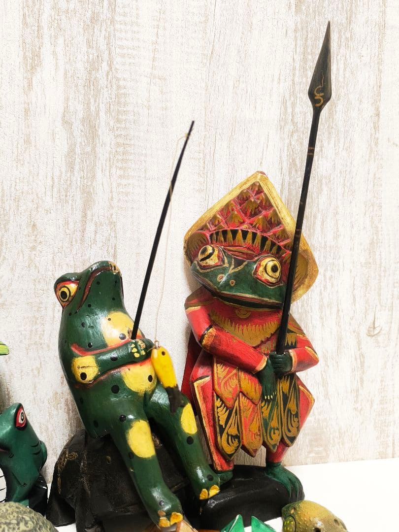 カエル 蛙 グッズ まとめ売り 陶器 鉱石 木製 楽器 幸運 置物 縁起物