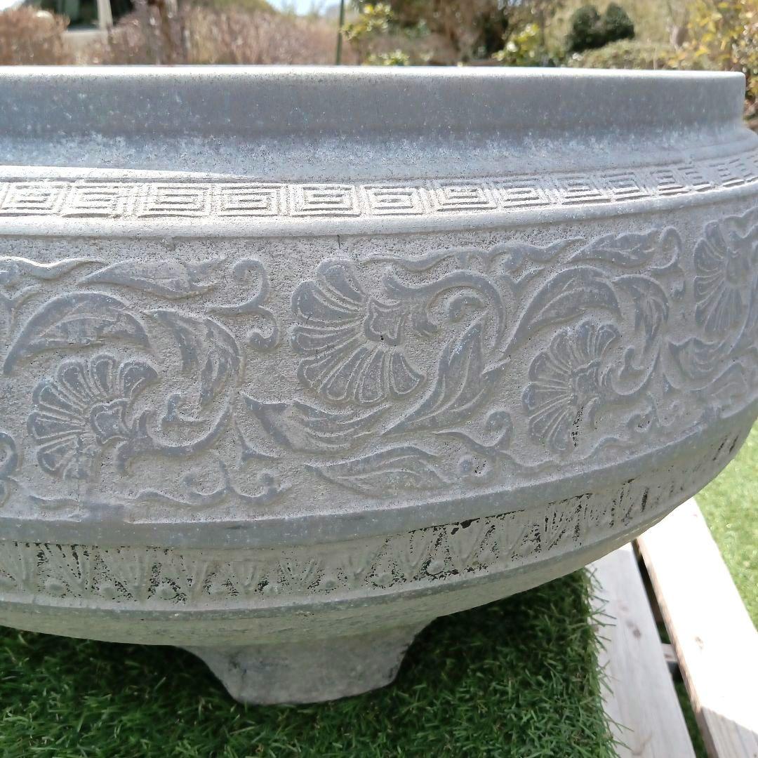 •青銅製火鉢••プランター　ビンテージ•ジャンクガーデン　レトロ火鉢　大きめ