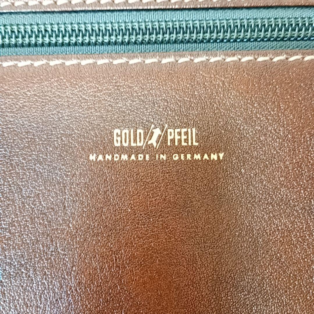 【美品】ゴールドファイル ブリーフケース オールレザー ブラウン ビジネスバッグ