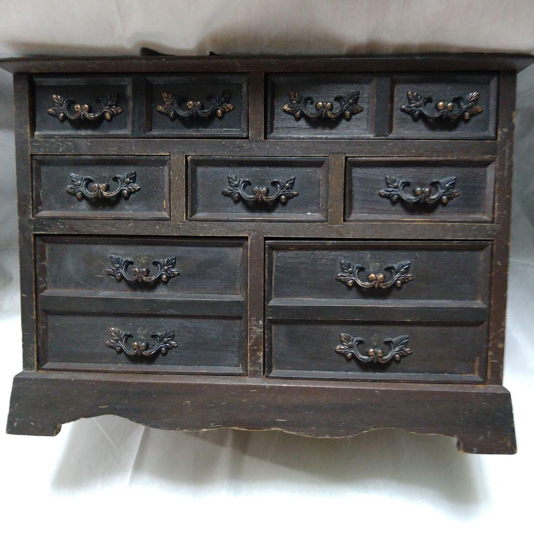 昭和レトロ　ヴィンテージ　和箪笥　小物入れ　オルゴール　木製