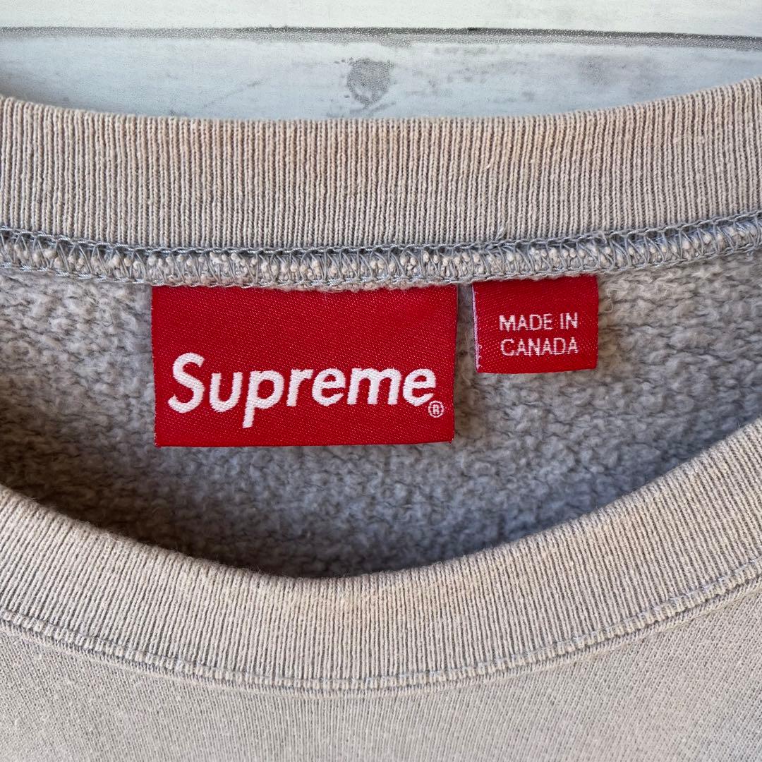 【XXL相当】シュプリームスウェット【グレー】ワンポイントロゴ⭐︎トレーナー