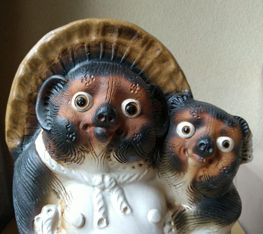 信楽焼 宗陶苑 夫婦たぬき 高さ約32cm