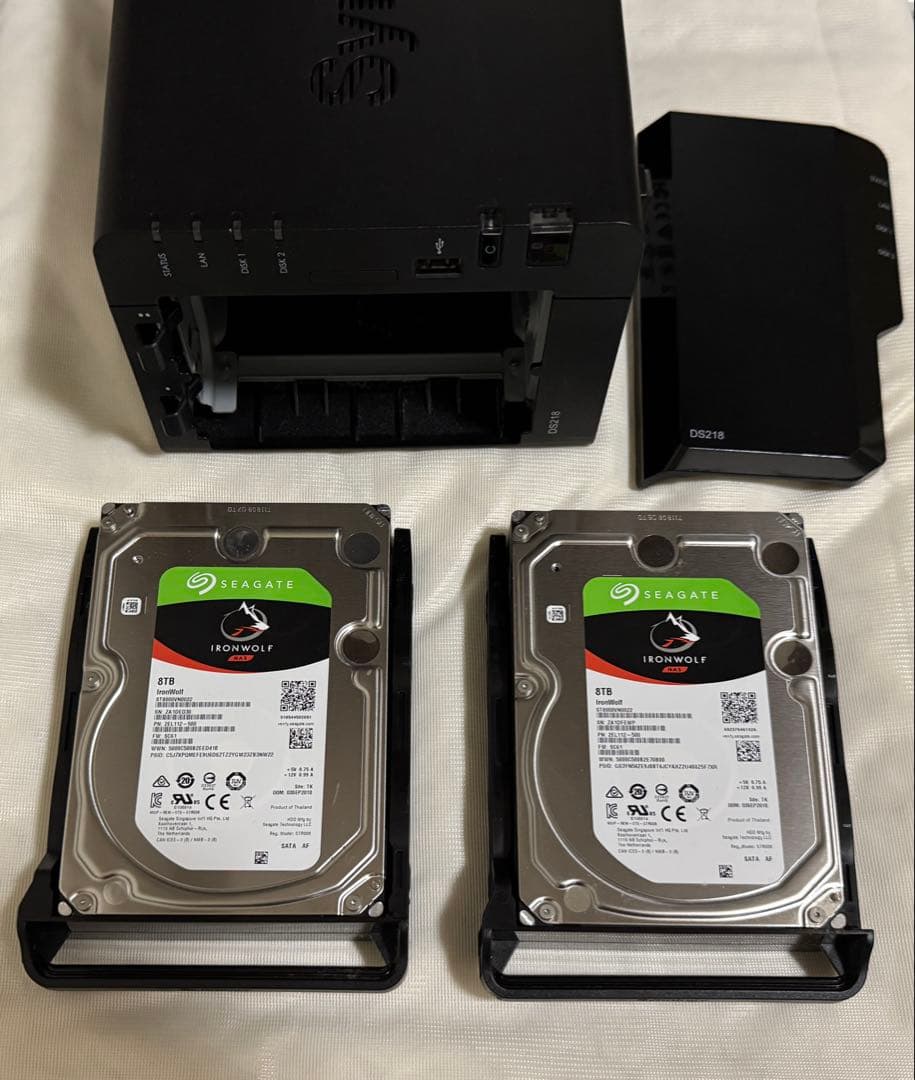 Synology DS218 NAS IronWolf 8TB×2 16TB