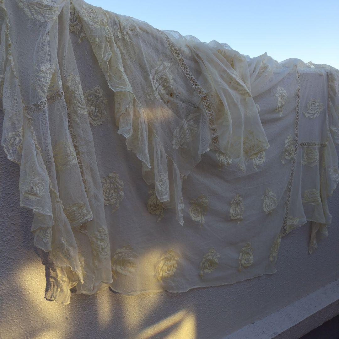 フランスアンティークチュール　ベッドカバー