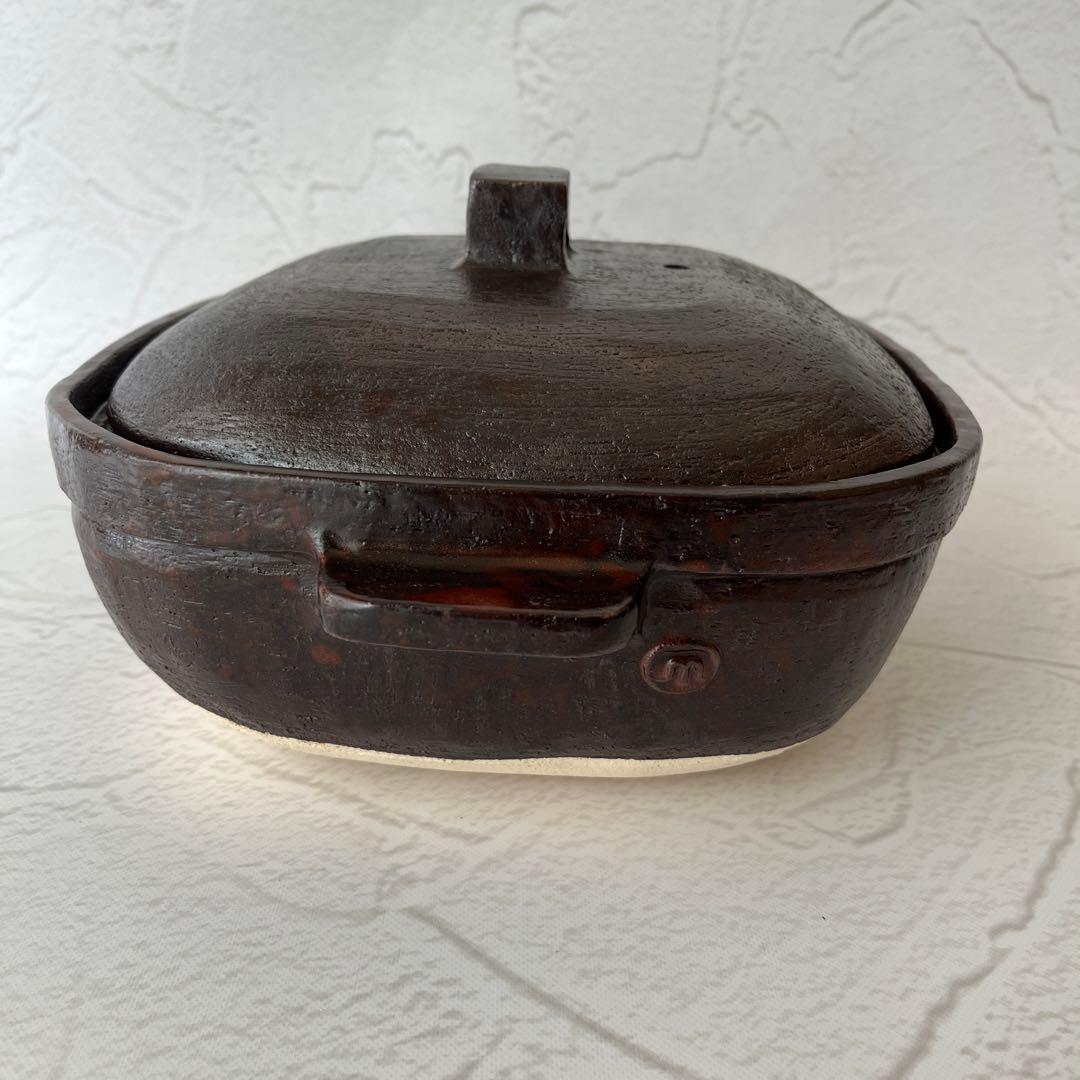 未使用品 長谷園 大道正男 角鍋 土鍋
