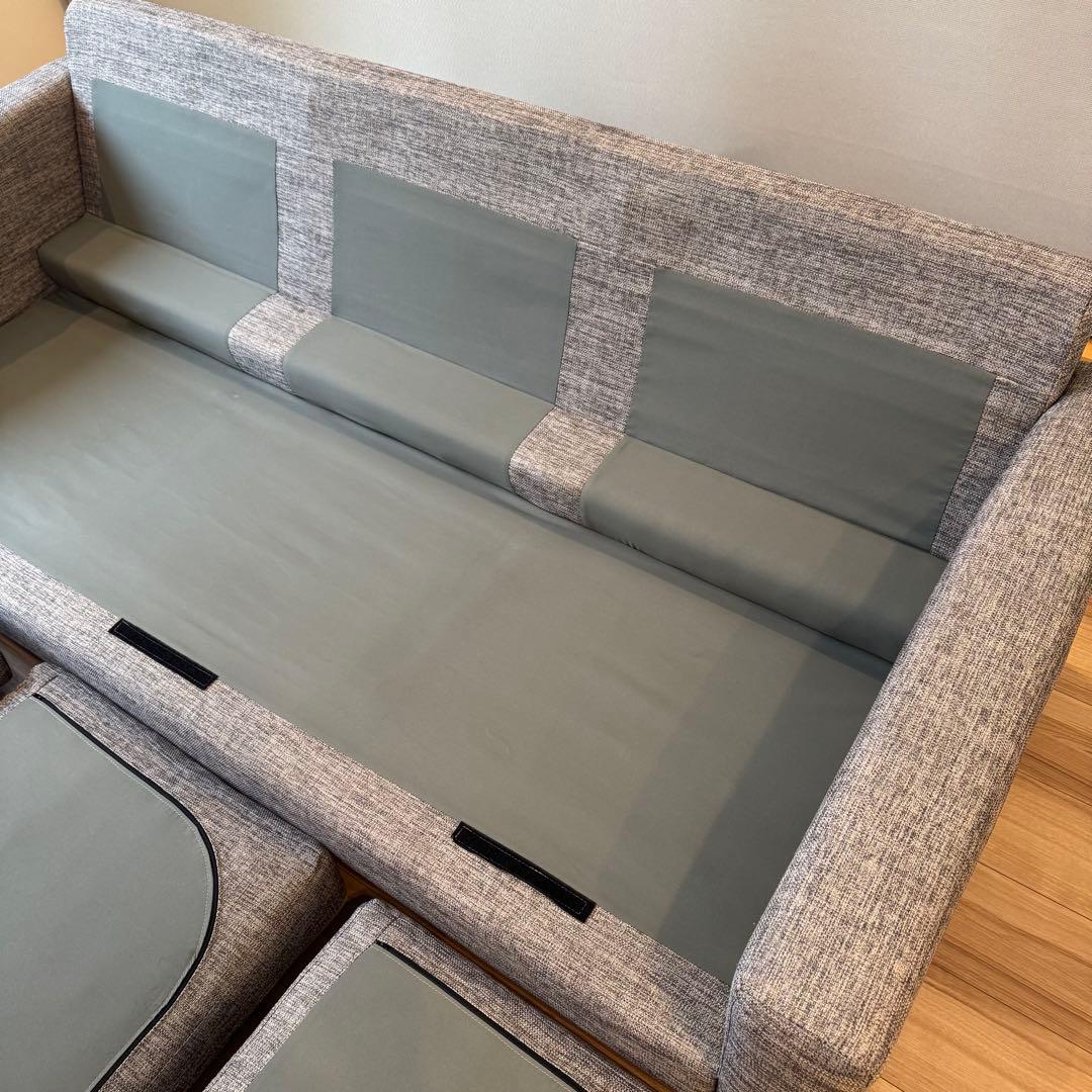 ニトリ カウチソファ 3人掛け オットマン シェーズロング NポケットA7