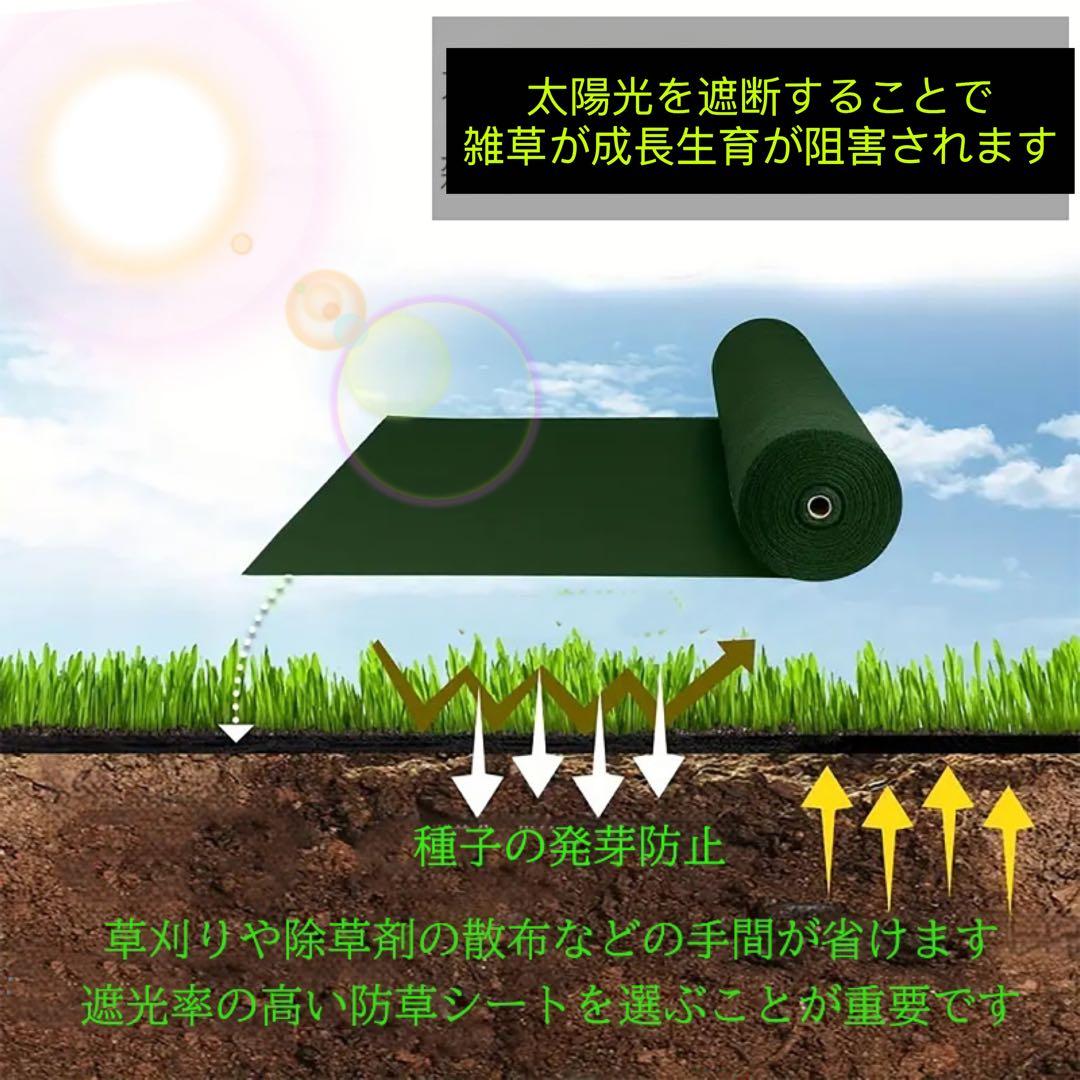 防雑草シート不織布園芸用 高透水 耐久性約８年 1m×50mピン 100本付き