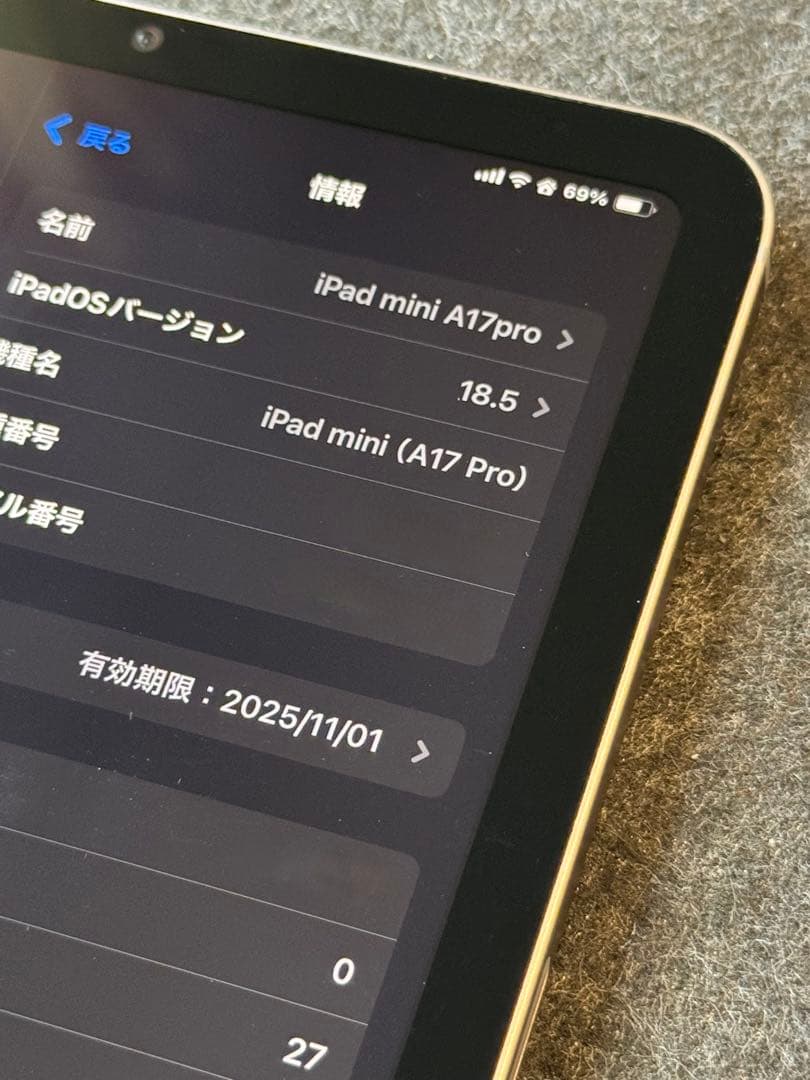 美品 Apple iPad mini A17pro 128GB セルラー