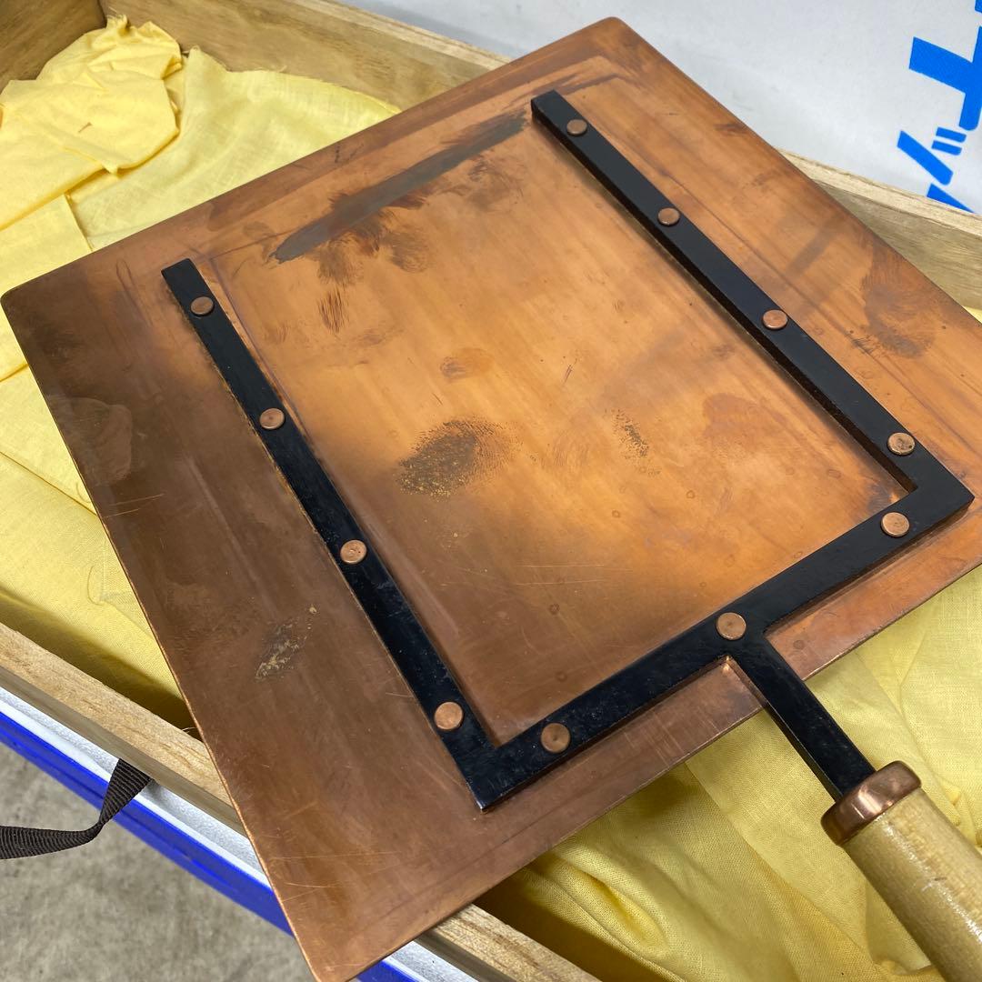 銅製 縁なしフライパン玉子焼鍋 桐箱入り