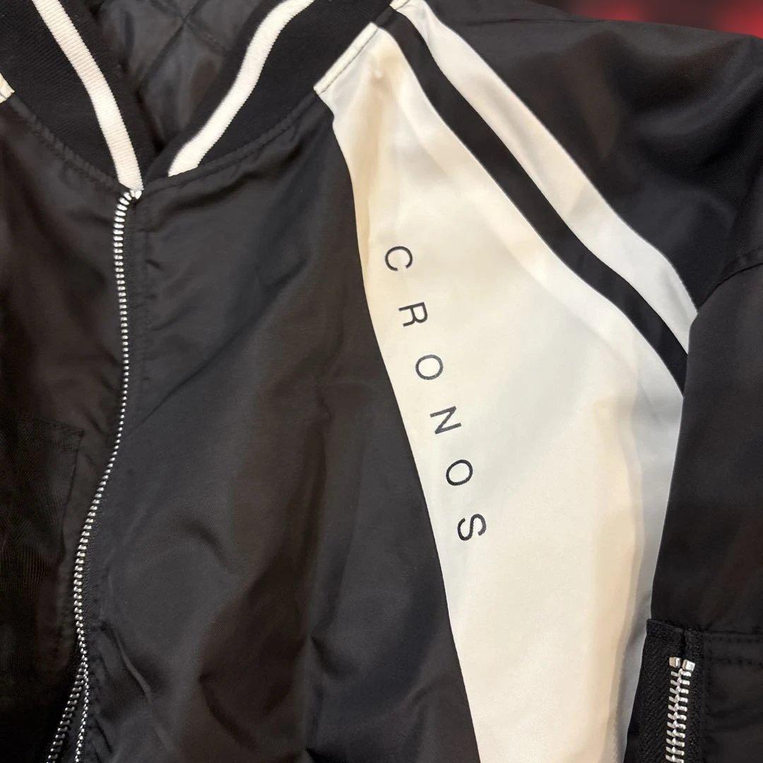 CRONOS ナイロンジャケット ブラック/ホワイト MA1 クロノス