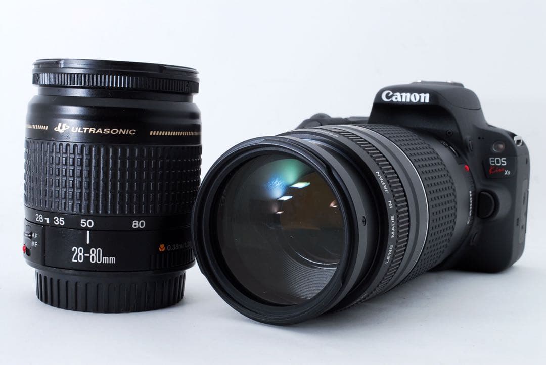 カメラバッグ付☆キャノン canon kiss x 9標準&望遠レンズセット