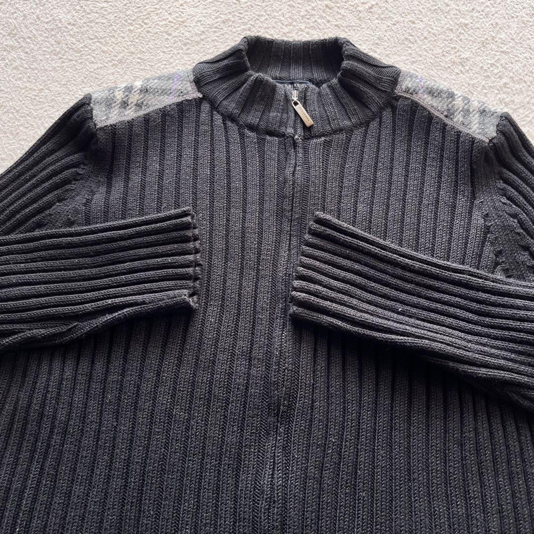 BURBERRY LONDON バーバリー ジップアップ ドライバーズニット