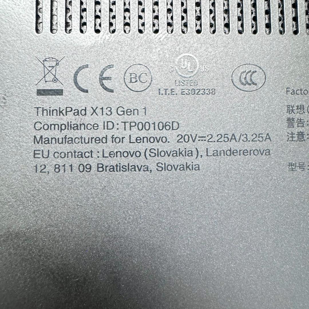 Windowsノート本体 Lenovo ThinkPad X13 Gen 1 512GB Ryzen5