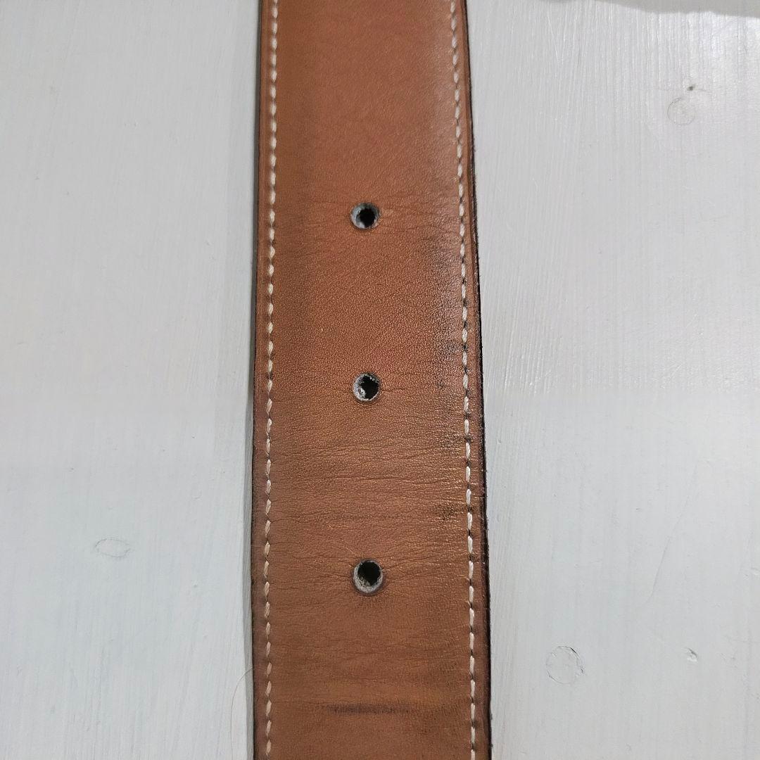 HERMES コンスタンス ベルト 70cm シルバーバックル 黒×キャメル