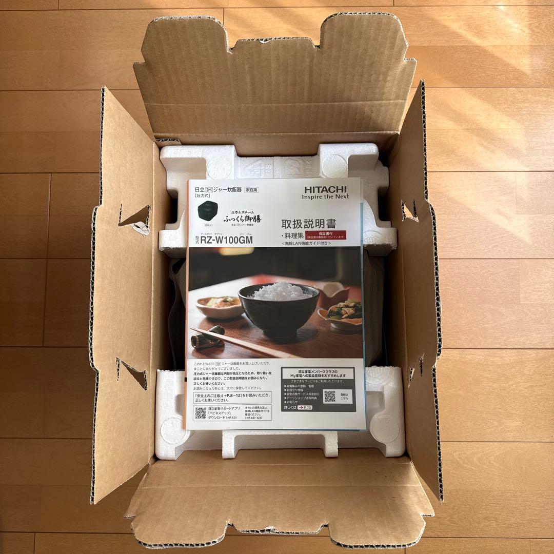 [新品未使用] 日立 RZ-W100GM K 漆黒 5.5合炊き