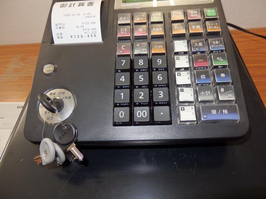 4020 美品 人気の黒 設定無料 TE-400 インボイス レジスター