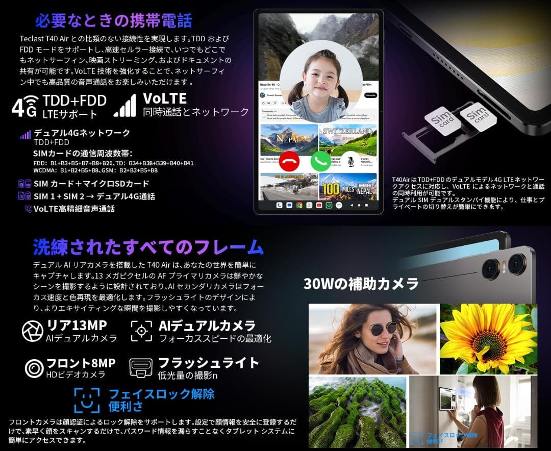 新品❤️TECLAST T40 Air 2K高画質 Android タブレット✨