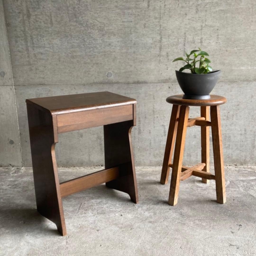 古いスツール チェア 椅子 ピアノ ミシン 台 木製 家具 レトロ ヴィンテージ