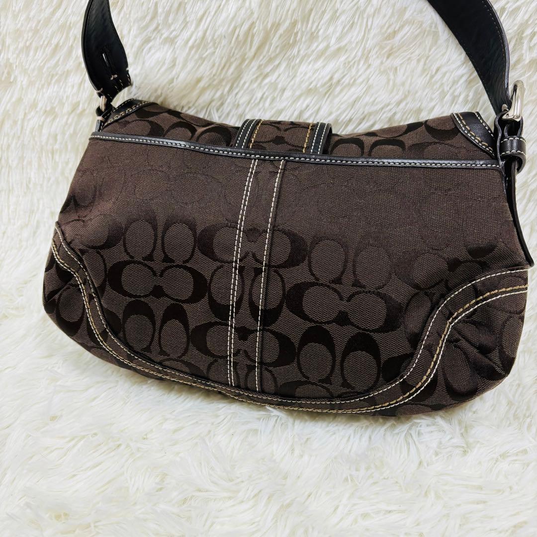 【美品】COACH ソーホー シグネチャー ワンショルダー10297 ブラウン