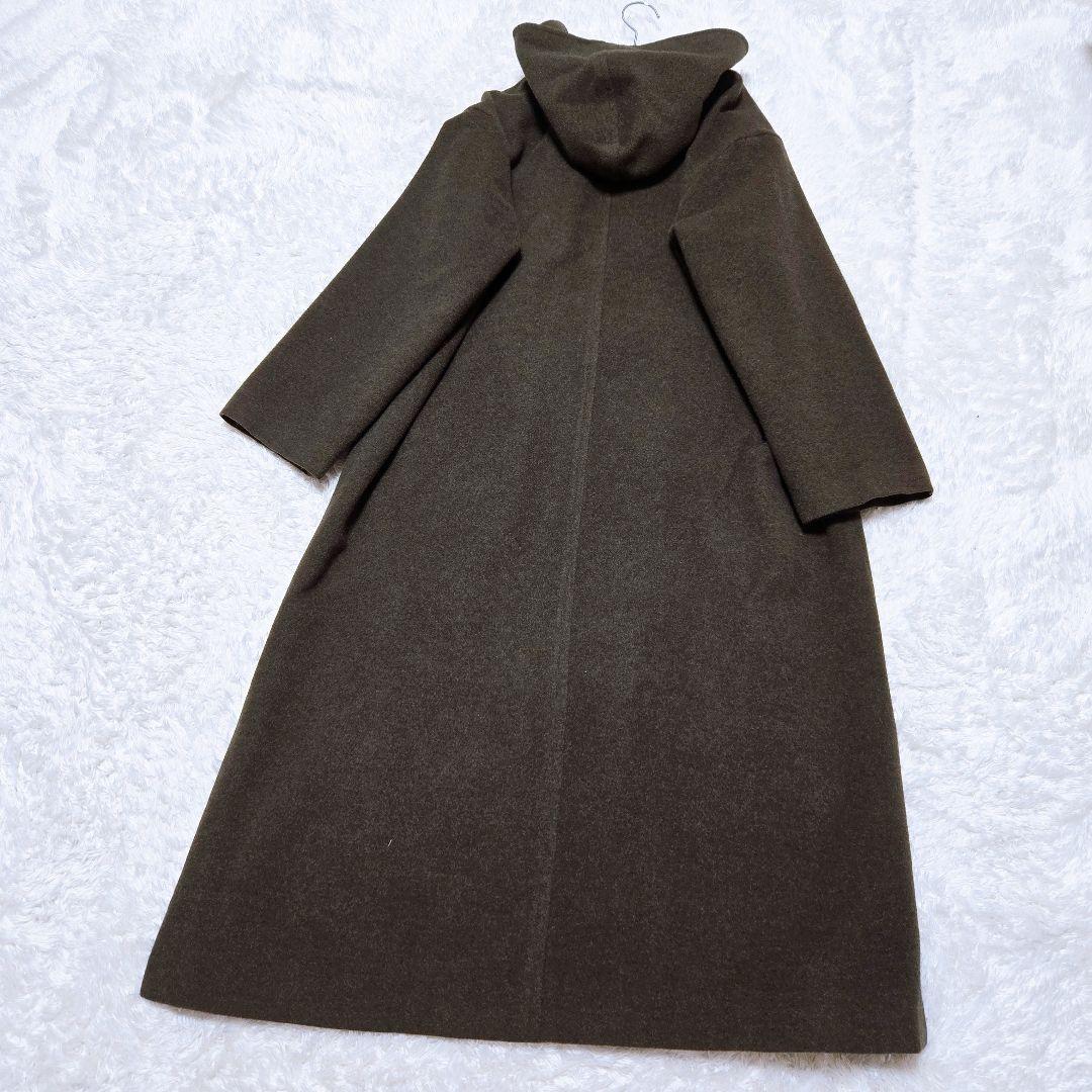 【キース】 ダッフルコート ロングコート ウールコートフード付き カーキ 深緑