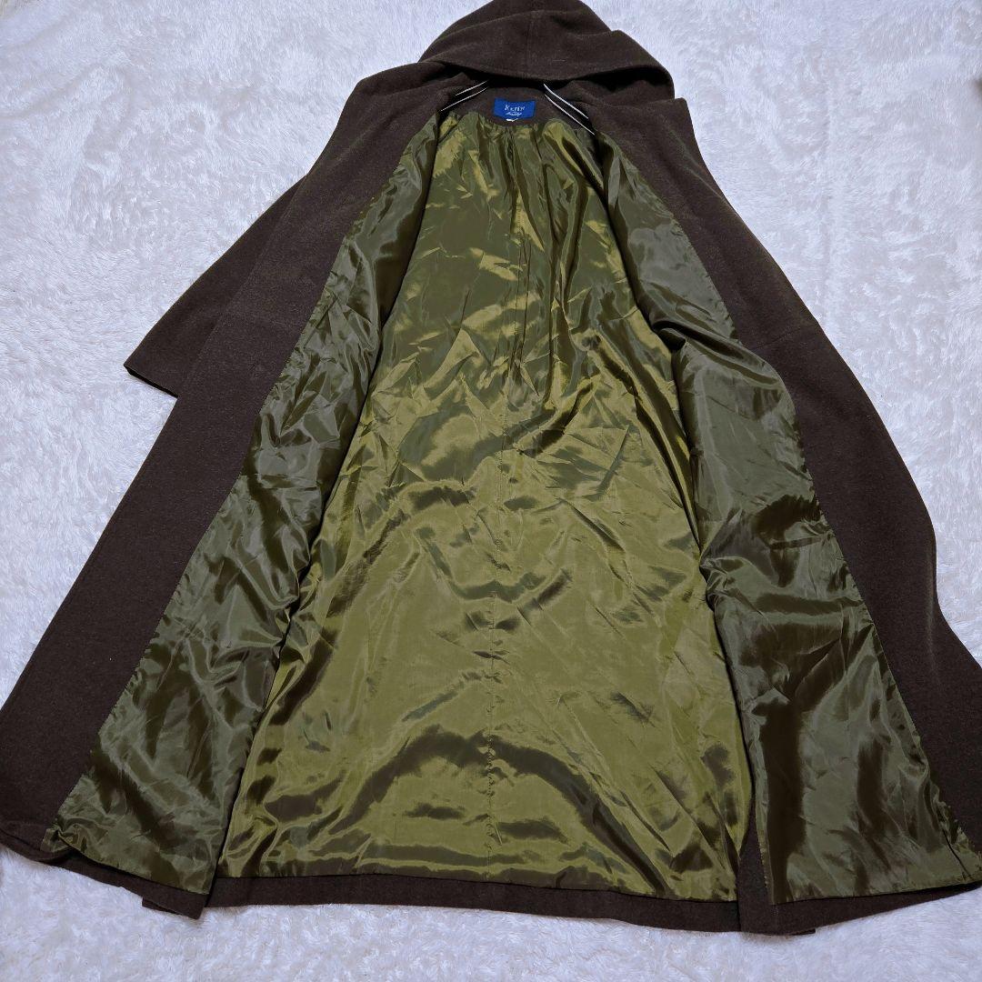 【キース】 ダッフルコート ロングコート ウールコートフード付き カーキ 深緑