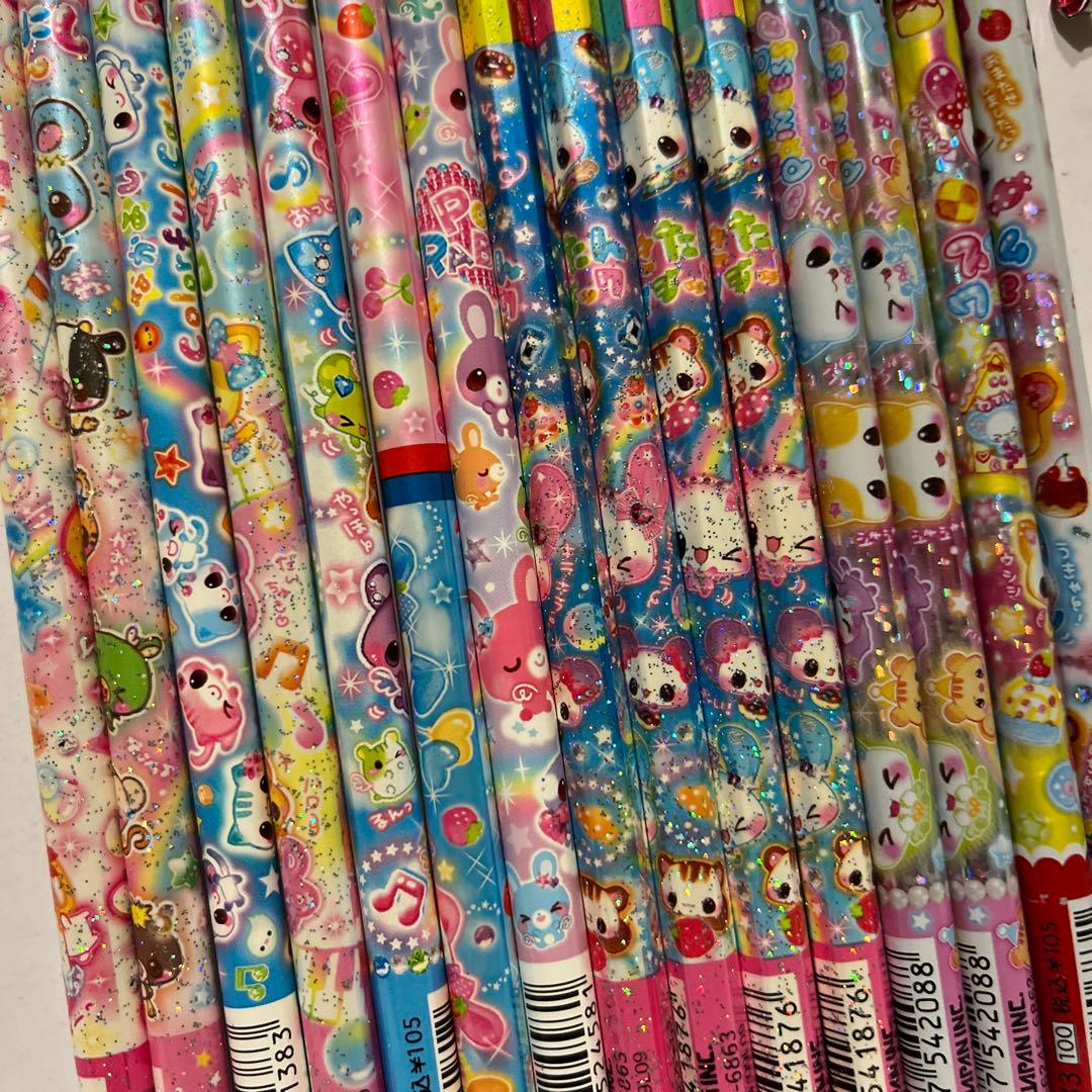 【レア】平成レトロ　うさぎ　ねこ　キャラクター　えんぴつ　まとめ売り15本セット