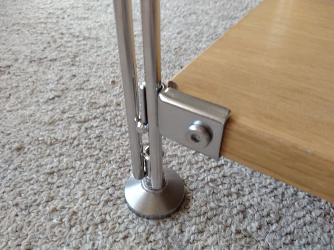 【美品】MUJI無印良品 ステンレスユニットシェルフ小56cmオーク材4段連結