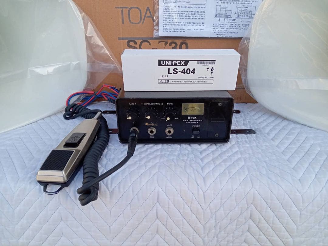 TOA　2個で60W選挙スピーカー広報　車載アンプ60W　マイク1本 スピーカー