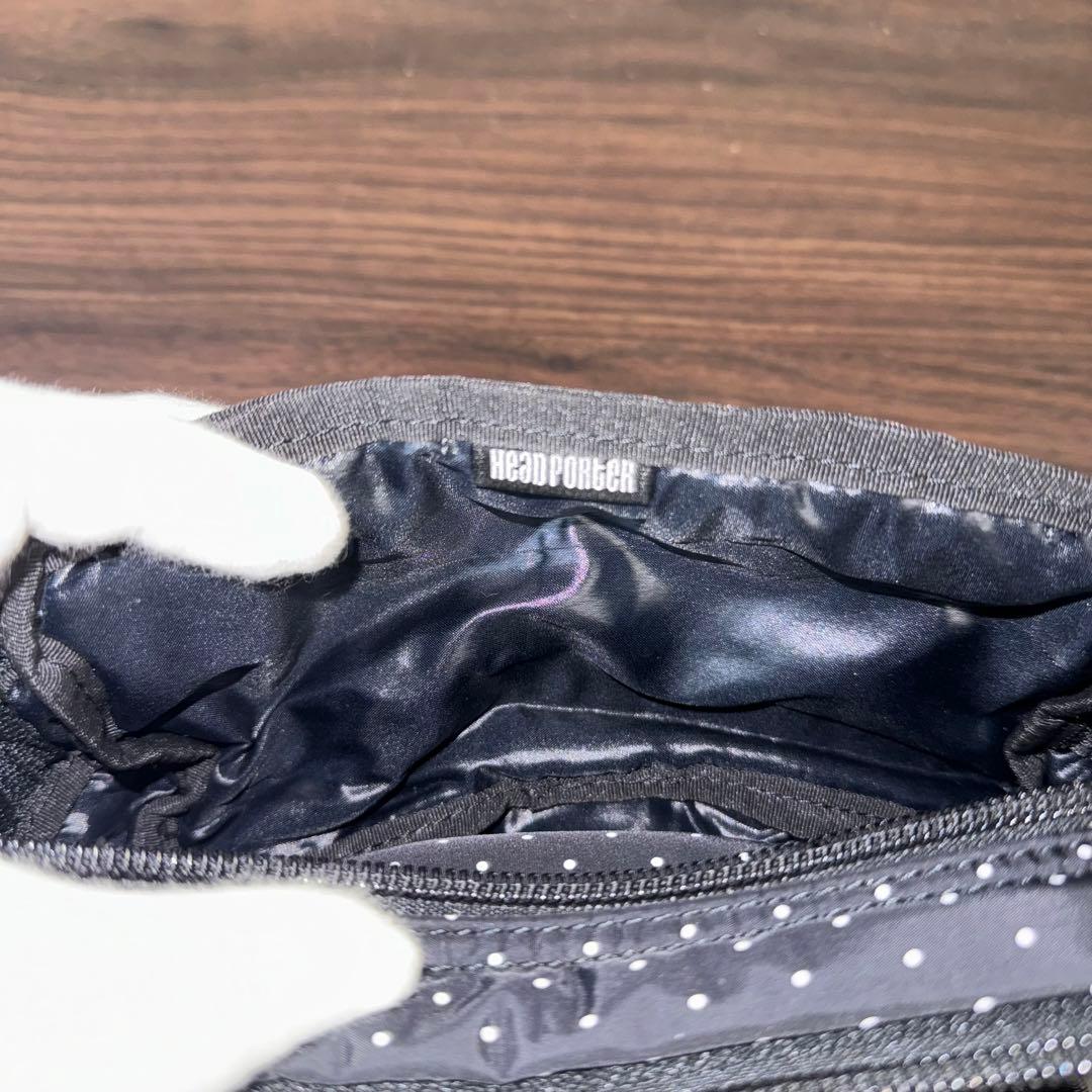 未使用 長期保管品 レア ヘッドポーター ポーチ ブラック ドット