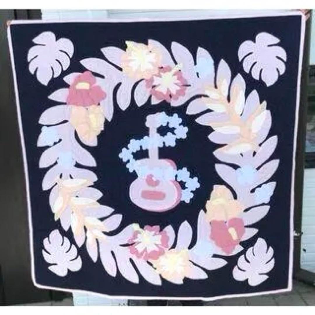 在庫一掃セール!! タペストリー♡ウクレレ♡105×105♡ネイビーブルー♡