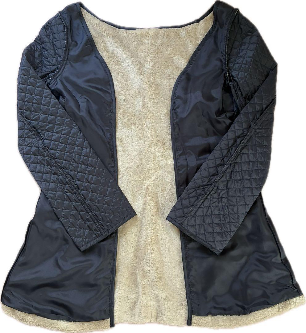 【TOCCA】フード付きネイビー モッズコート（ライナー付き）４