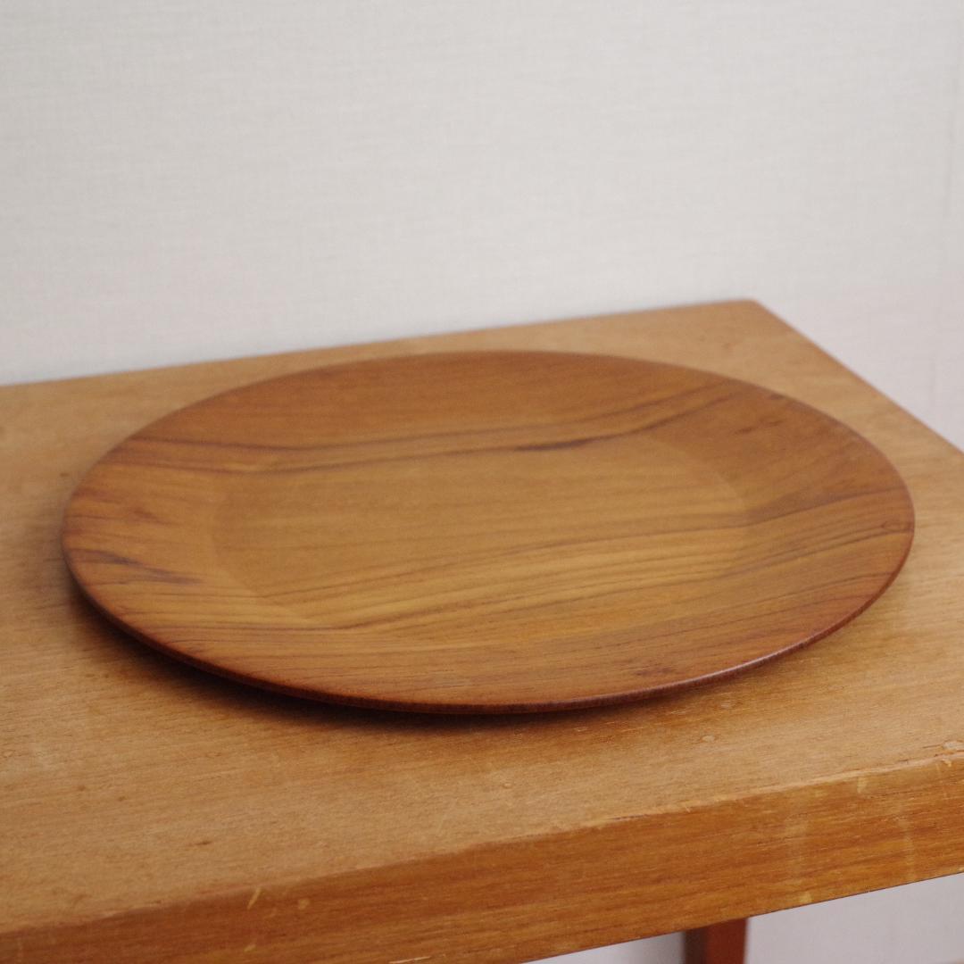 27.5cm デンマーク製 チーク 木製 トレイ プレート チークプライウッド