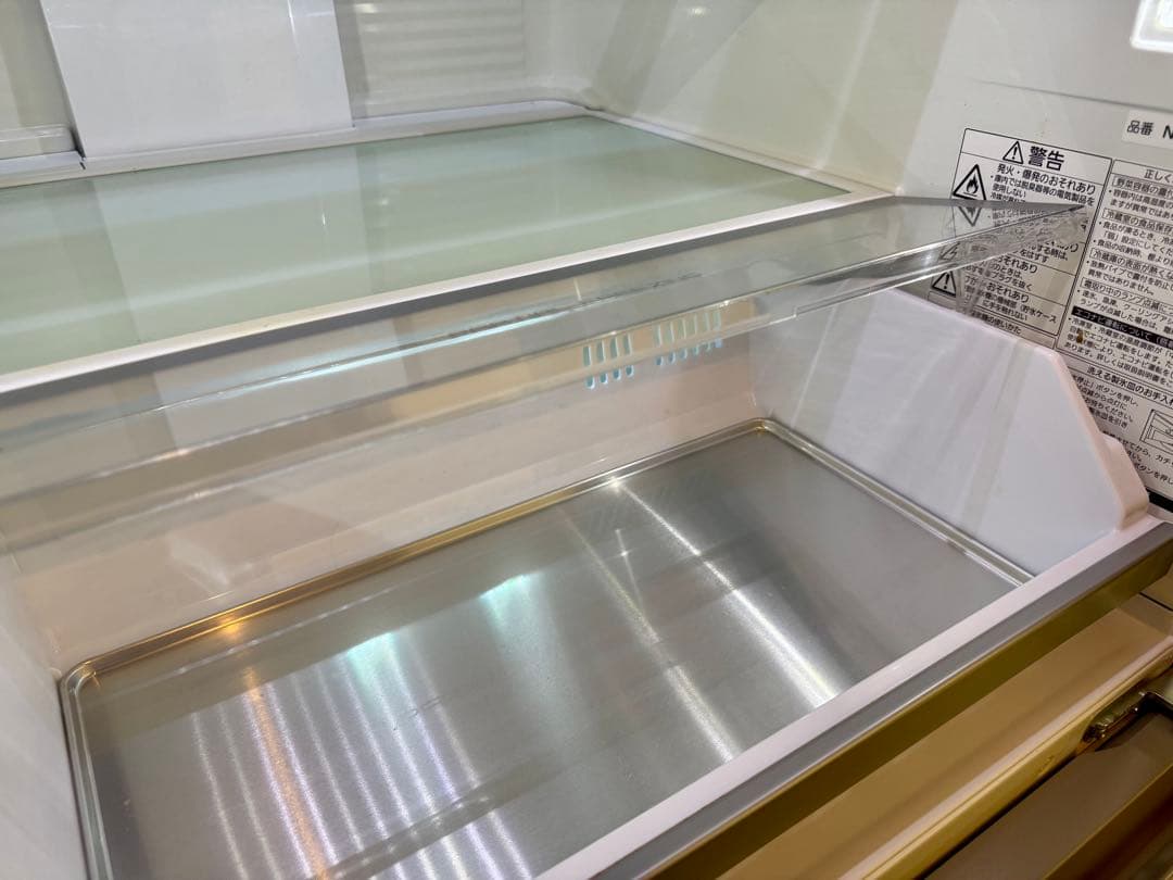 【SALE下】 Panasonic 500L 観音開き冷蔵庫、ナノイー木目調